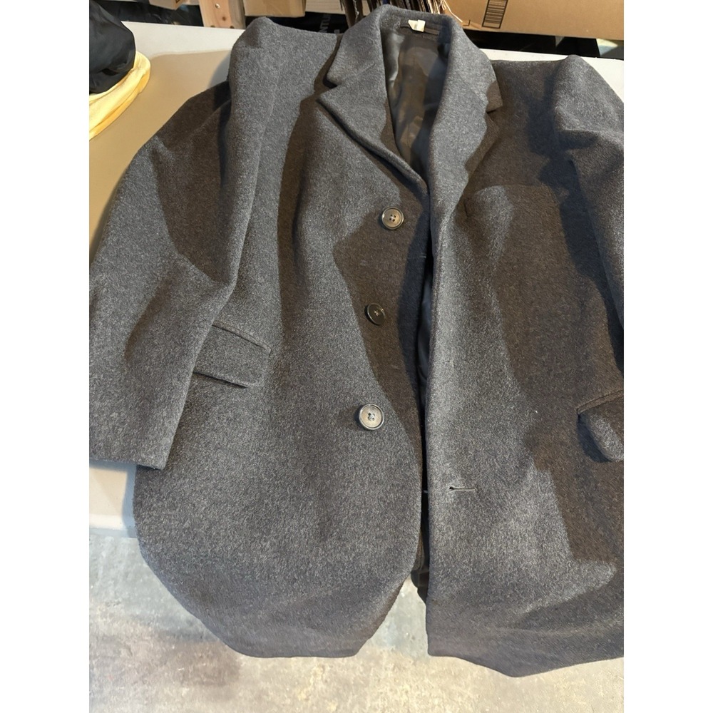 VTG Stafford "Executive" Cashmere Wool Blend Gray Overcoat Jacket 42